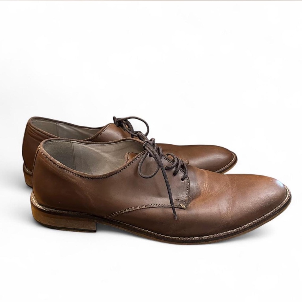 Banana Republic Men Size 11 Brown Leather Oxfords - Picture 3 of 5